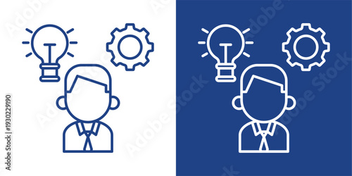 Competence Blue And White Icon Style Collection