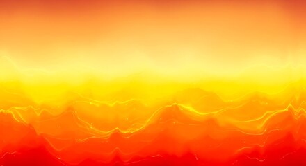Foto auf Acrylglas Gelb A vibrant and surreal landscape of fiery mountains under a glowing orange sky  © AzmirHossin