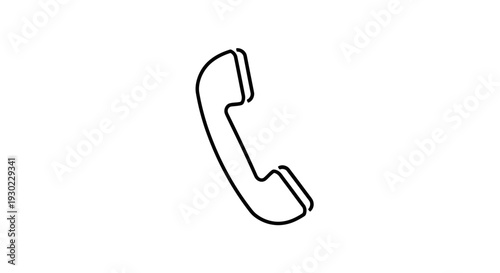 Simple Outline Icon of a Telephone Handset, Communication Symbol