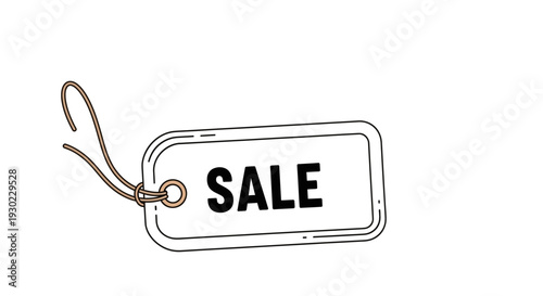 Sale Tag with String - Retail Discount and Promotion Concept