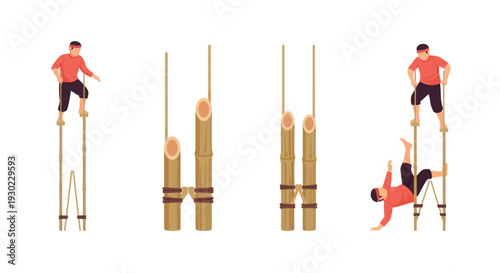 Bamboo Stilts Performance: Acrobatics and Traditional Sport