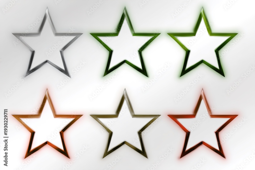 Obraz premium A set of colorful star shapes on a white background