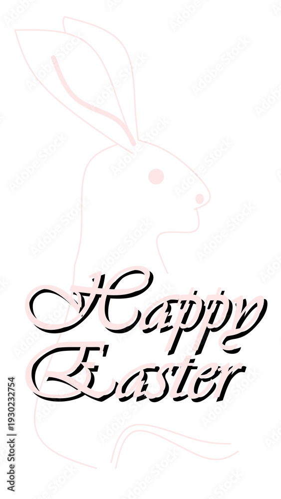 Obraz premium Digital illustration that is not generative AI. About the image for Easter Greeting Card with Cute Rabbit and Easter Greeting Text