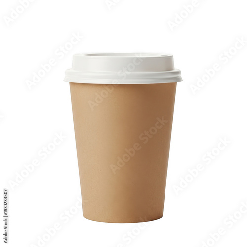 Single serve disposable coffee cup isolated on transparent background