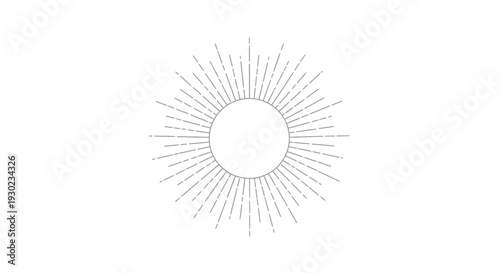 Minimalist Sunburst Graphic Element - Retro Starburst Rays, Abstract Geometric Design