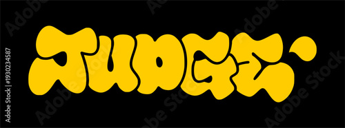 Judge Professional Occupation Graffiti Throw Up. Bold Urban Street Art Lettering for Legal Authority Identity and Justice System Branding.