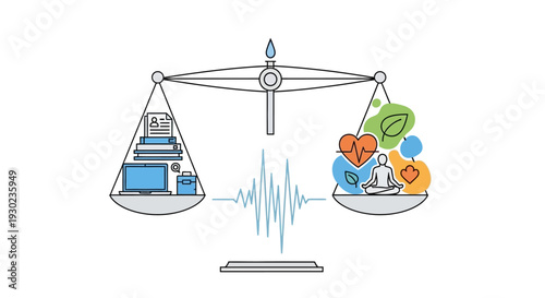 Business Balance Scale Strategy and Risk Management Concept Illustration