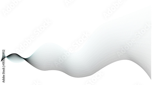 Abstract grey, white smooth element swoosh speed wave modern stream transparent background Wave with lines created using blend tool. Curved wavy line, smooth stripe