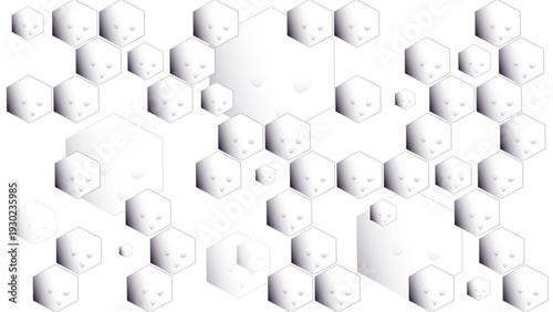 Vector hexagons pattern. Geometric abstract background with simple hexagonal elements abstraction of nanotechnology and science, electronics and digital style, wire net dimensional 