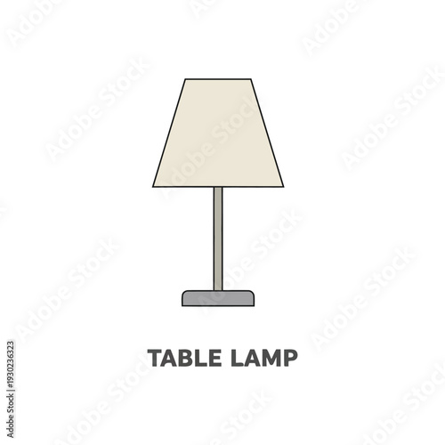 Table lamp vector on white