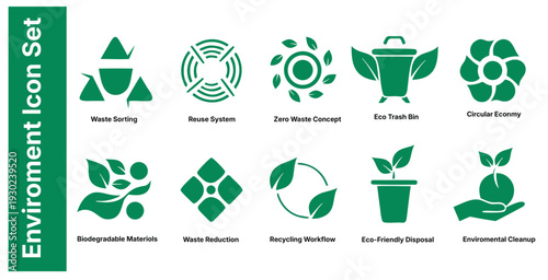 Set of 10 environmental icons vector | ecology icons – stock vector