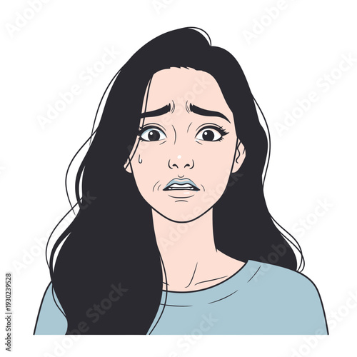 Cartoon woman with shocked facial expression 1.