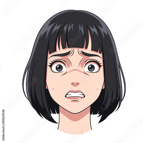 Cartoon woman with shocked facial expression 2.