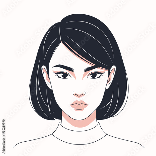 Illustration of a young womans face.