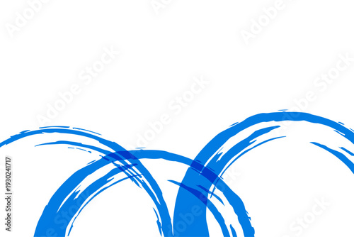 和風テイストの青い筆跡が広がる抽象背景イラスト