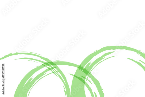 和風テイストの黄緑の筆跡が広がる抽象背景イラスト