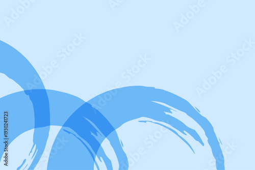 和風テイストの青い筆跡が広がる抽象背景イラスト