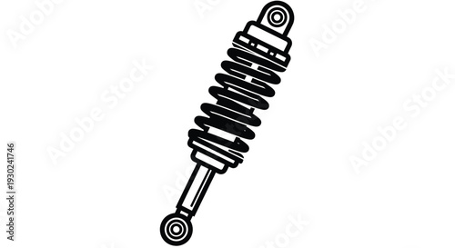 A black and white illustration of a vehicle shock absorber component