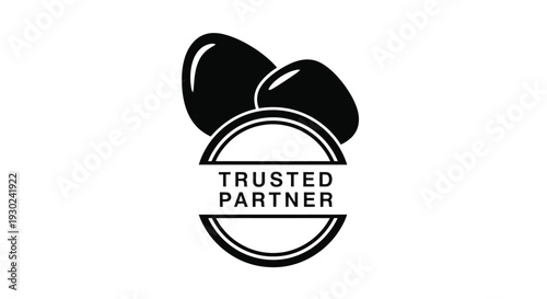 Black and white logo featuring coffee beans and text trusted partner