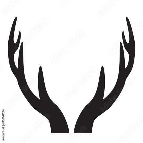 正面向きの鹿の角一対のベクターイラスト