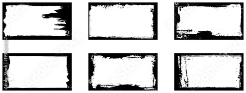 Old covers set isolated on white background stock illustration. Grunge frame border texture on isolate background.