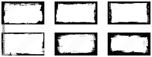 Old covers set isolated on white background stock illustration. Grunge frame border texture on isolate background.