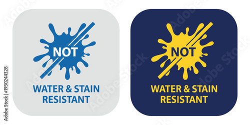 Water and stain resistant icons in blue and yellow