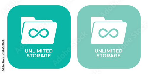 Unlimited storage icons with infinity symbol