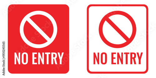 No entry signs on white background