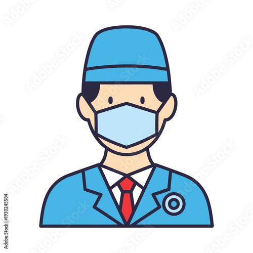 Doctor Healthcare Professional Medical Mask Icon Representation