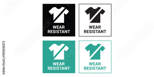 Wear resistant clothing labels and signs set