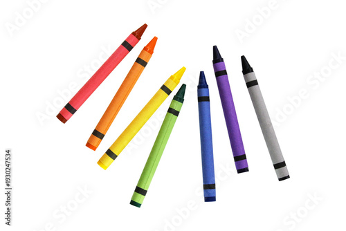 colored pencils isolated on white background