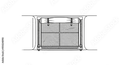 Vintage Camping Tent Zippered Entrance with Rolled Up Flap and Mesh Window