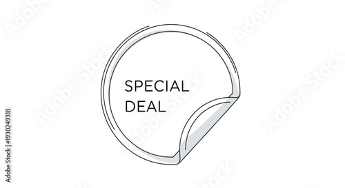 Special Deal Sticker, Round Label with Peeling Corner, Marketing and Sales Promotion