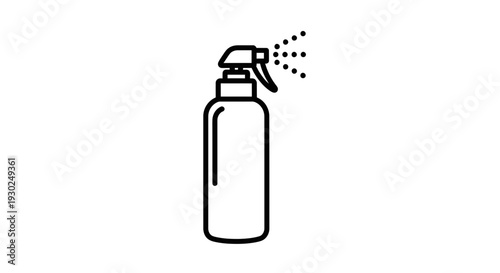 Spray bottle icon, cleaning spray, disinfectant, hygiene, simple line art