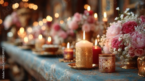 Orthodox church floral decor shaping prayerful worship space.