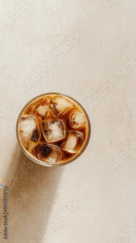 Iced Coffee with Ice Cubes