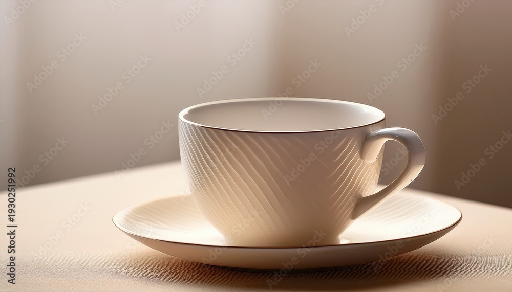 Fototapeta premium Elegant Offwhite Ceramic Coffee Mug 1