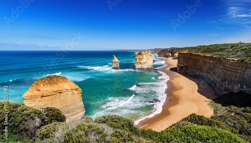 Great Ocean Road Coastal Cliffs And Highway