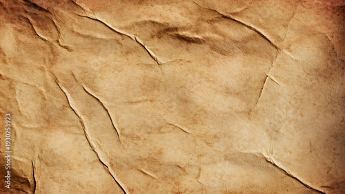 Abstract brown vintage crumpled and creased recycle paper texture background
