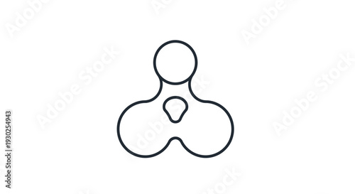 Abstract line art of a fidget spinner toy, minimalist design, symbol of stress relief and focus