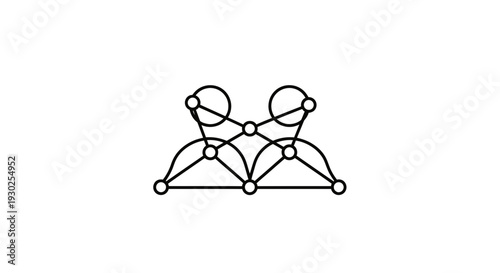 Abstract Network Graph Structure with Interconnected Nodes and Lines