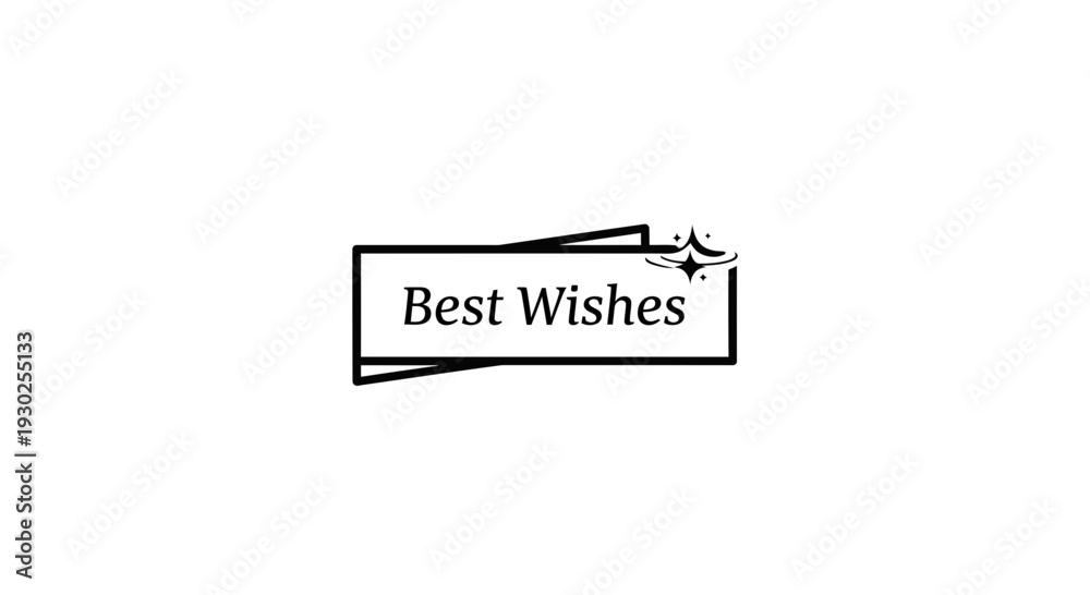 Fototapeta premium Best Wishes Text with Sparkles and Starburst