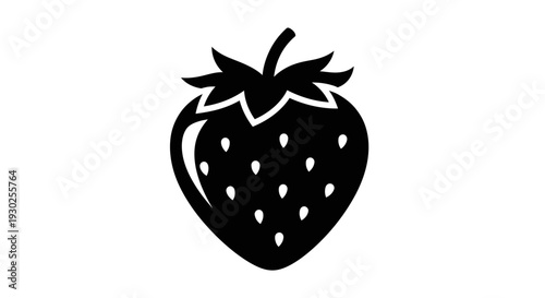 Strawberry icon graphic illustration on a minimalist background 