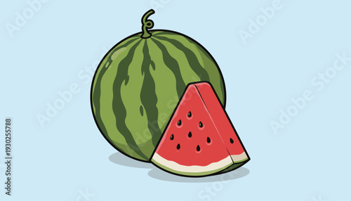 Delicious Slice of Watermelon Illustration