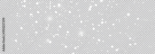 Christmas snowflakes on a transparent background. Snow flakes, snow background. Heavy snowfall, snowflakes in different shapes. Vector illustration of intense snowfall, snowflakes.