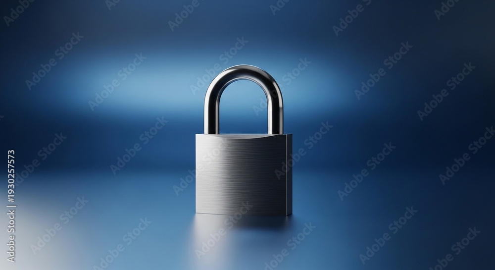 Fototapeta premium padlock with blue background 