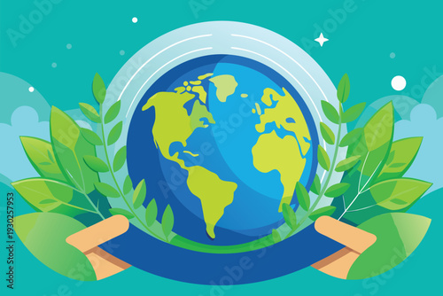 Hands Holding Earth Globe With Green Leaves: Sustainable Environment Concept for Nature Conservation and Global Care