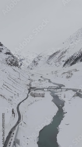 4K Drone Footage of Atal Tunnel | Aerial View of Himalayan Highway, Snow Mountains, and Engineering Marvel in India