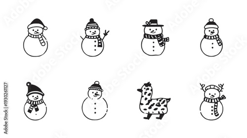 various cute snowman shapes